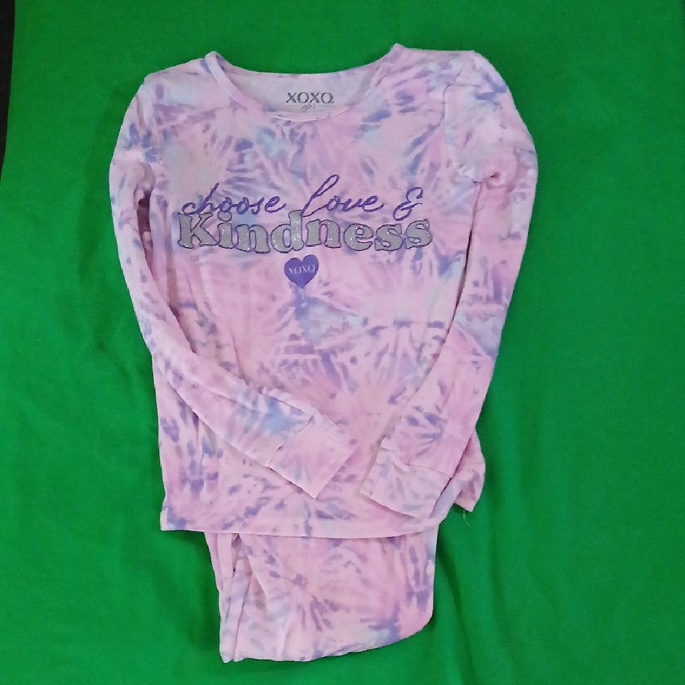 XOXO Pastel Tie-Dye Long Sleeve Top